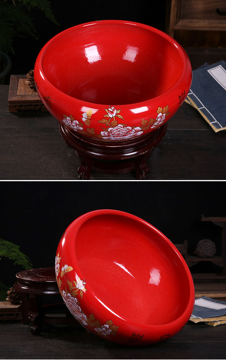 Jingdezhen ceramics sitting room porch aquarium hydroponic flower pot opening gifts decorative furnishing articles new household basin