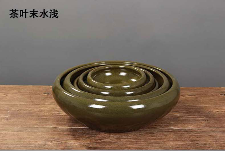 Tea at the end of the jingdezhen chinaware lotus goldfish bowl lotus cylinder cylinder tortoise fish basin home decoration furnishing articles