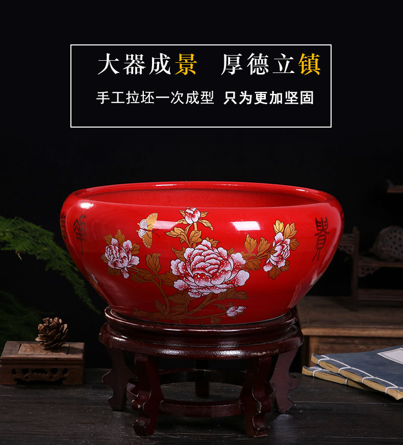 Jingdezhen ceramics sitting room porch aquarium hydroponic flower pot opening gifts decorative furnishing articles new household basin