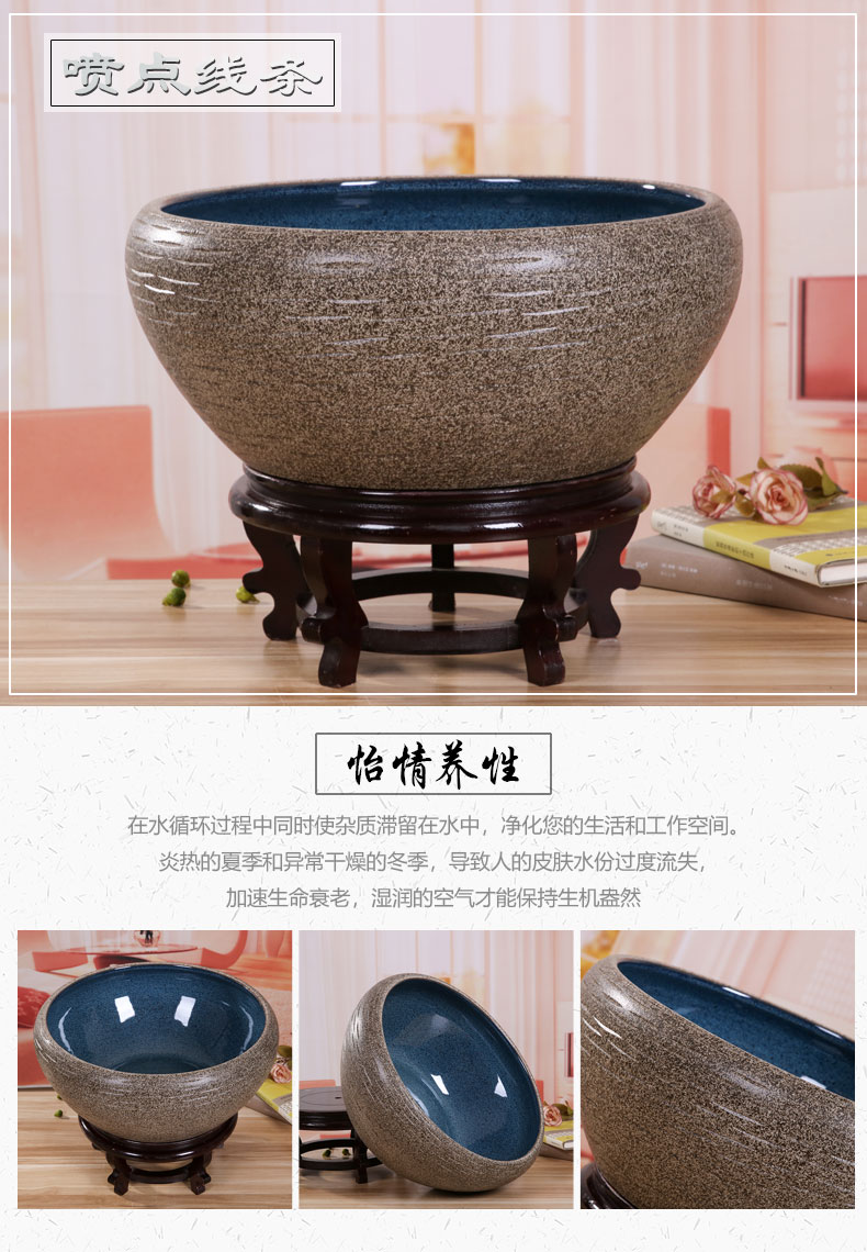 Jingdezhen ceramic tank koi fish basin bowl lotus lotus lotus tortoise cylinder sitting room feng shui goldfish bowl