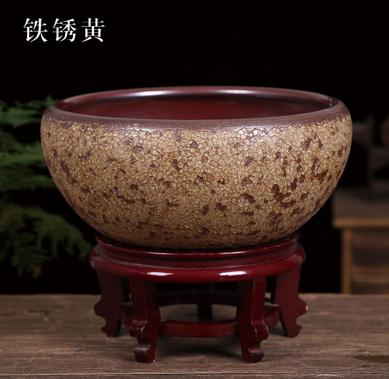 Jingdezhen ceramic aquarium desktop furnishing articles geomancy fortune restoring ancient ways goldfish bowl lotus lotus basin large tortoise