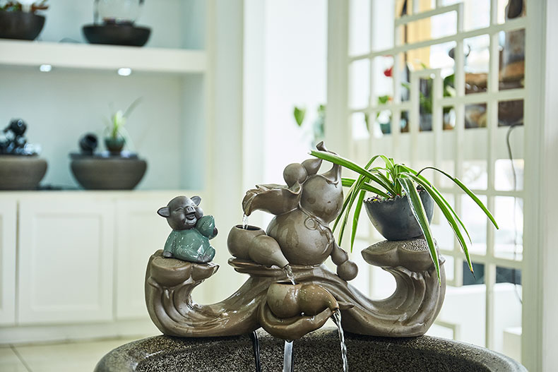 Jingdezhen ceramic goldfish bowl sitting room balcony office furnishing articles water tank to filter the yard cylinder fish bowl