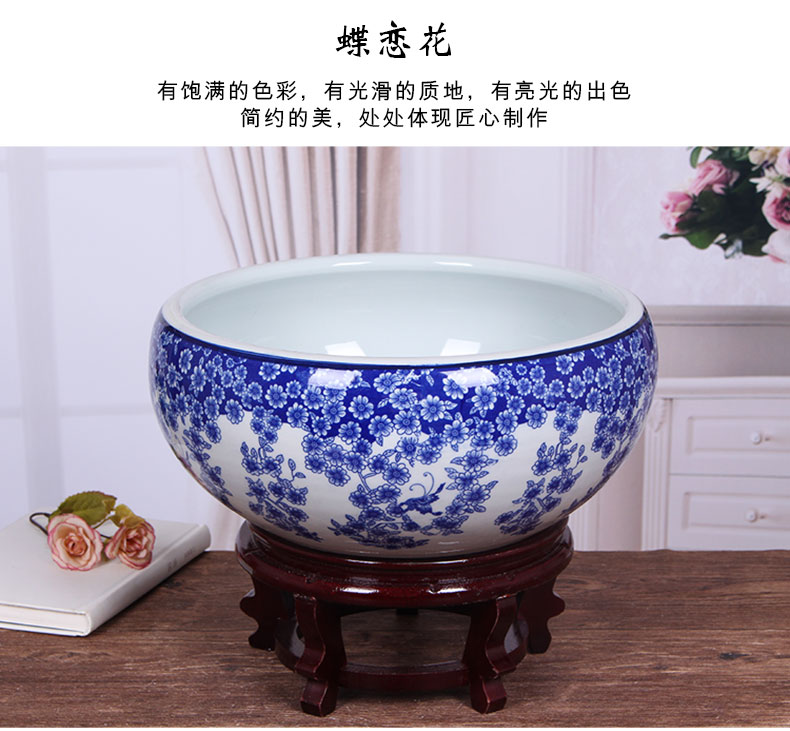 Ceramic aquarium landscape small turtle sitting room circular cylinder basin cylinder goldfish bowl lotus lotus lotus flower pot cylinder