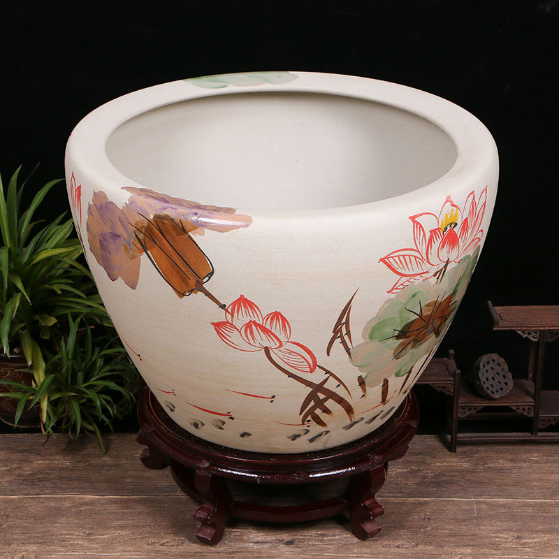 Jingdezhen ceramics sitting room aquarium office furnishing articles tank yard VAT koi fish basin tortoise cylinder