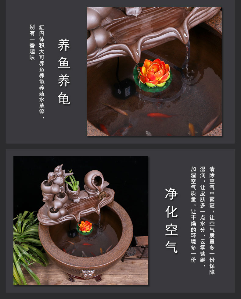 Jingdezhen ceramic water tank brocade carp goldfish bowl lotus the yard landing furnishing articles lucky lion ear and cylinder