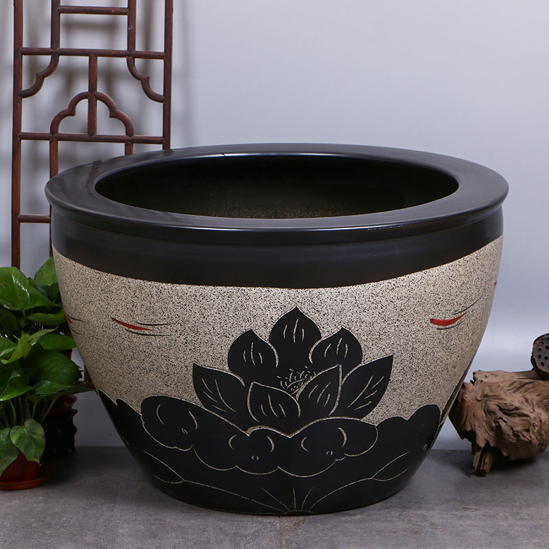 Ceramic aquarium large sitting room of a lotus pond lily cylinder cylinder tank lotus basin home courtyard old water tanks