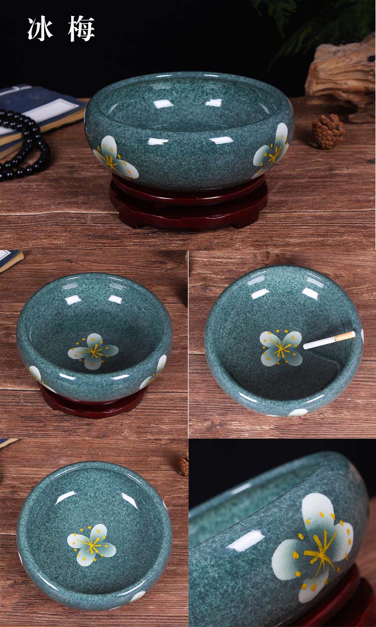 Jingdezhen ceramic aquarium fish bowl lotus extra large bowl lotus lotus flower pot balcony garden feng shui water tanks