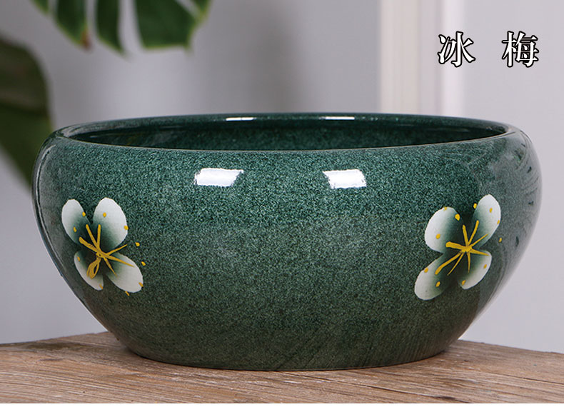 Jingdezhen ceramic goldfish bowl hand - made desktop furnishing articles large turtle pond lily lotus brocade carp basin bowl sitting room