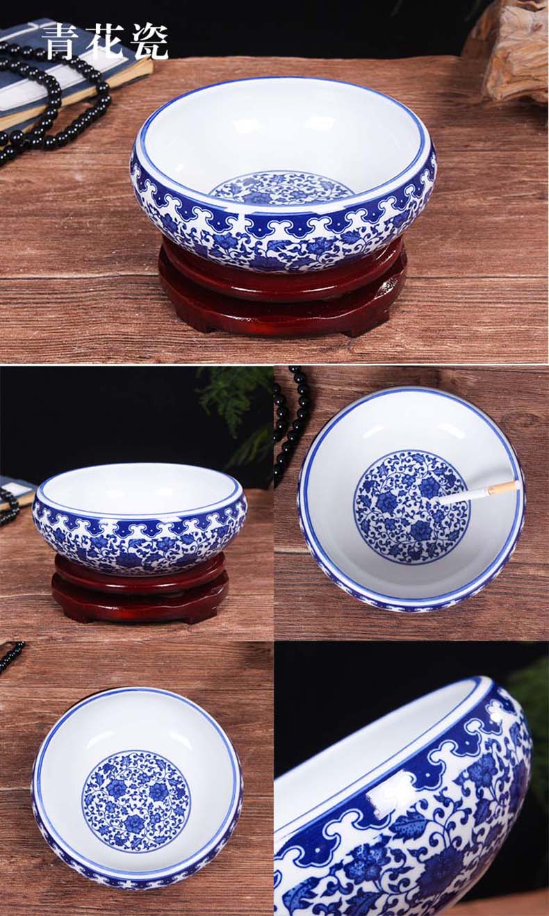 Package mail basin of water lily jingdezhen aquarium porcelain ceramic creative writing brush washer tortoise cylinder refers to basin of water lily flower pot hand - made