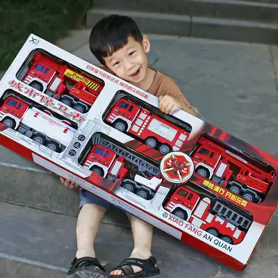 Large drop-resistant fire truck toy set lifting sprinkler engineering vehicle boy CAR children ladder truck