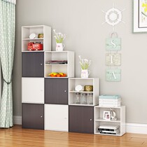 Under the stairs the lockers are angled against the wall. The storage cabinets under the stairs are simple and multi-functional combination decoration.