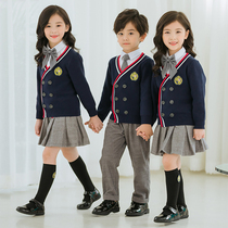 Kindergarten Garden Clothing Spring Autumn Clothing Ingléen Windy Sweater Childrens School Uniforms Three Suits for Men and Women Primary School Class Customized