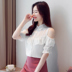 Off-the-vai áo voan ngắn tay phụ nữ mùa hè 2020 thời trang mới của Hàn Quốc phiên bản loose-fitting nhỏ áo lá sen cạnh trên 