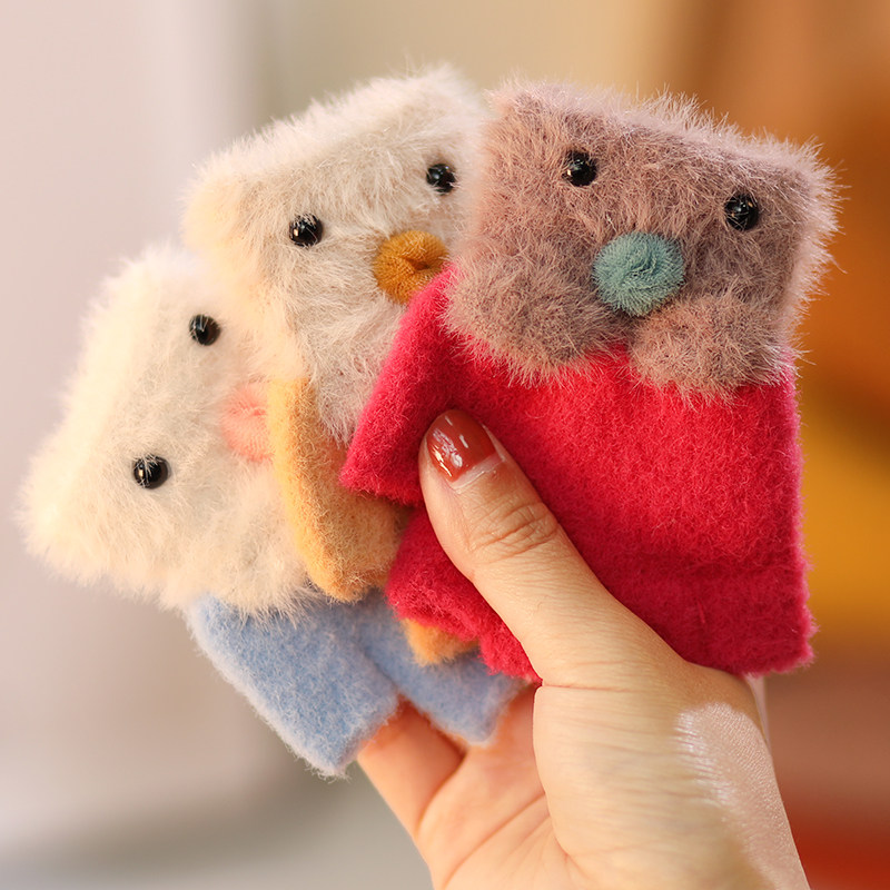 Children's knitted gloves Autumn and Winter Girls Kids Cute Baby 1-2 years old 3 warm Half finger kids Boys thickened