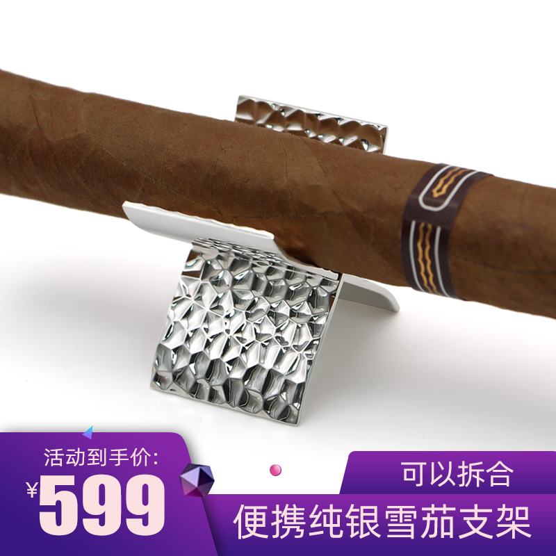 Lafuli925 Pure Silver Portable Assembly Cigar Holder Forged Tattox Universal Cigar Cigarette Removable Cigar Special