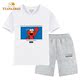 Sesame Street trai Summer Suit 2020 New Ins Tide Cô gái ngắn tay Kids Với Shorts bông.