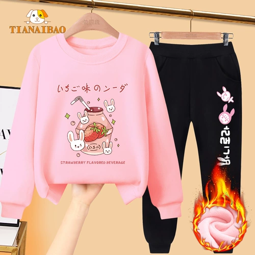 Осенний демисезонный комплект, детская утепленная толстовка, подходит для подростков, в корейском стиле, в западном стиле, популярно в интернете