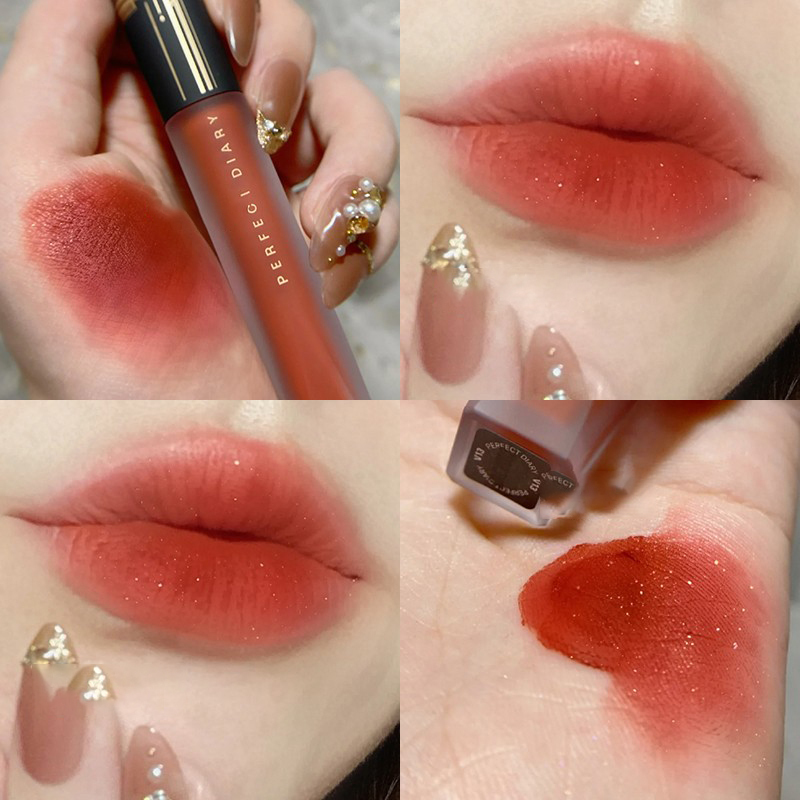 Perfect Diary Velvet Gold Velvet Lip Glaze V13 Matte with Fine Shimmer V01 Lipstick for Women V25 New Product V24