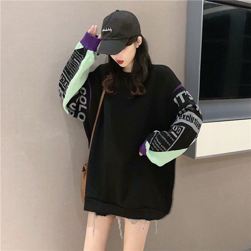 Loose Sweatshirt Spring Autumn Thin woman 2022 New oversize Superior Sensation Fried Street Irregular long version
