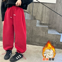 Брюки из бургундского свиного носа (интегрированный бархат)