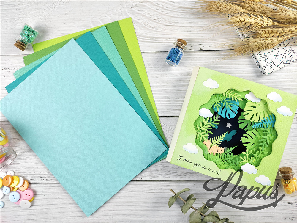 Taizan imported embossed paper color paper 215g color card paper 50 color gold and silver card handmade origami hand account scrapbook