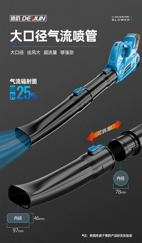 Máy sấy tóc công suất cao Máy thổi bụi công nghiệp Máy thổi bồ hóng mạnh mẽ Pin lithium làm sạch bụi thổi lá máy thổi chai nhựa