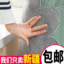 Waterproof apron household kitchen oil-proof thickened to do waterproof rice fashion adult women and mens overcoat waist can wipe hands