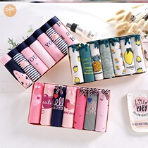 5-7 95% cotton women's underwear girl's underwear women's large size underwear student's underwear women's underwear middle low waist pants