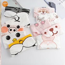 5 underwear female students 95% cotton Korean girl cute cartoon junior high school middle waist women's briefs head