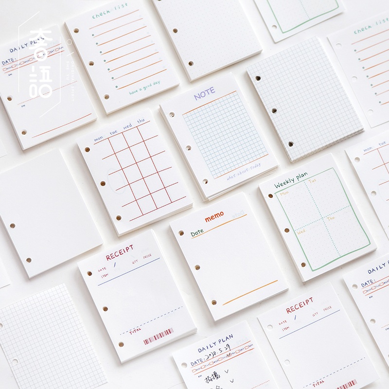 Loose-leaf paper core cute girl heart small fresh 3-hole hand account mini loose-leaf core coil removable notebook replacement core