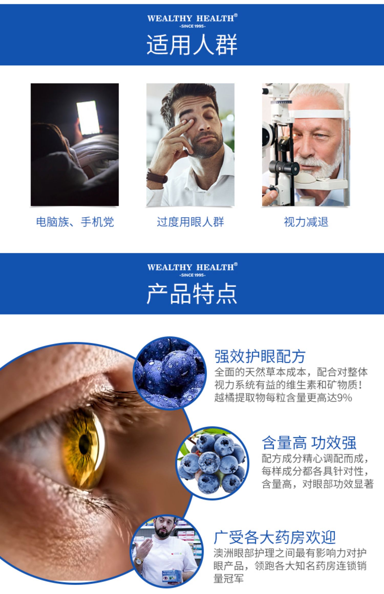 WealthyHealth叶黄素成人护眼片