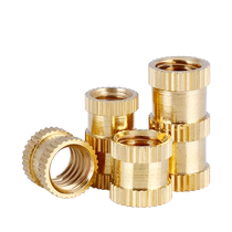 Injection molded copper nut knurled double-pass inlay embedded parts copper flower mother m2m3m4m5m6m8 copper parts processing and customization