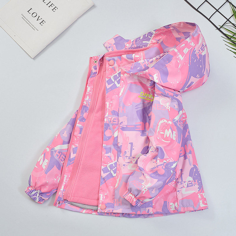 Girl Assault Machine Clothing Nets Red Fried Street Jacket 2022 New Spring Three-in-one CUHK Child Detachable Foreign Style Fashion