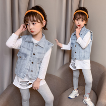 Girl Foreign Air Trendy Waistcoat Cowboy Spring Autumn Ocean 2021 CUHK Scout Vest Slim out of the Waistcoat Shoulder