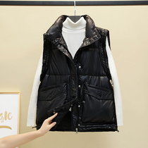 2021 autumn and winter New down cotton vest female short students Korean loose waistcoat jacket jacket