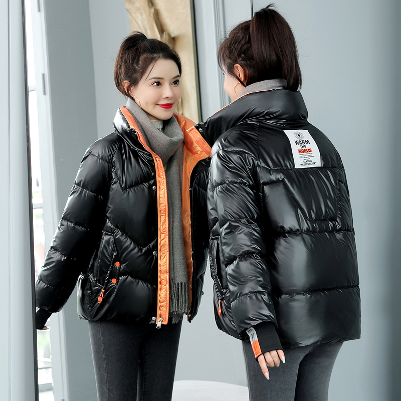 Cotton-padded women short small man 2021 Winter New down cotton-padded women Korean loose bright cotton-padded jacket
