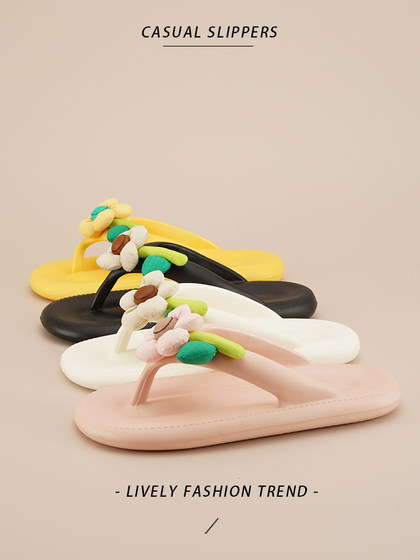 新款田园风人字拖女外穿夏季沙滩海边软底防滑网红夹脚拖鞋女大码