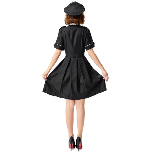 Униформа, японское черное платье, косплей, xэллоуин, короткий рукав