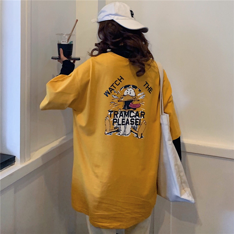 European large version of the small shirt foreign air short-sleeved T-shirt women 2021 summer loose lazy Hong Kong style long half-sleeve top