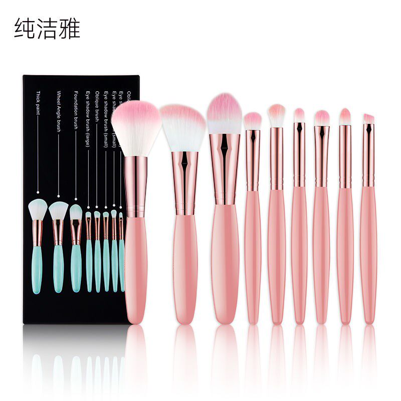 Pure and elegant beginner makeup brush set fiber hair makeup tool eye shadow brush eyebrow brush blush loose powder brush