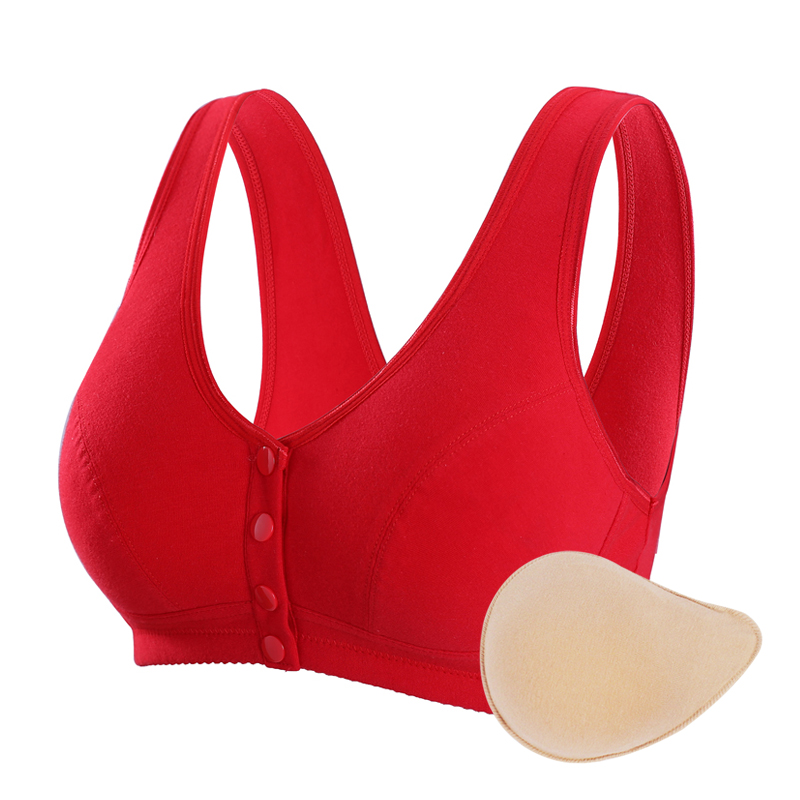 Prosthetic breast bra breast surgery special two-in-one fake breast silicone fake breast pure cotton front buckle vest bra summer