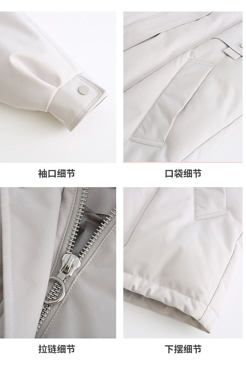 雪中飞 女士貉毛大领 羽绒服 图12
