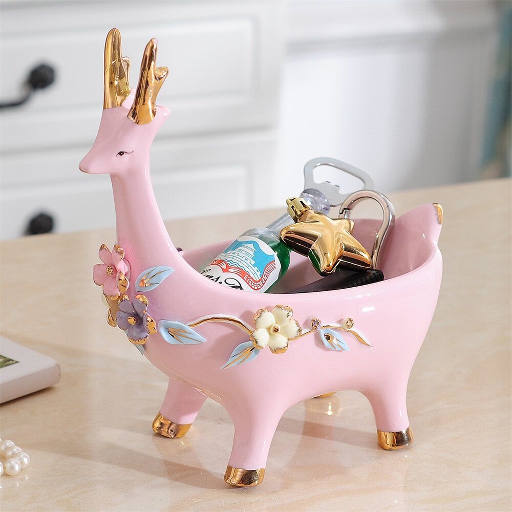 Decoration Home Creative Deer Key Storage Ornament Door Nordic Home Shoe Cabinet Entrance Desktop Coffee Table Living Room