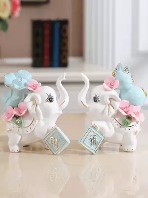 Creative elephant decoration Living room ceramic home decoration TV cabinet Wine cabinet entrance Wedding gift Opening gift