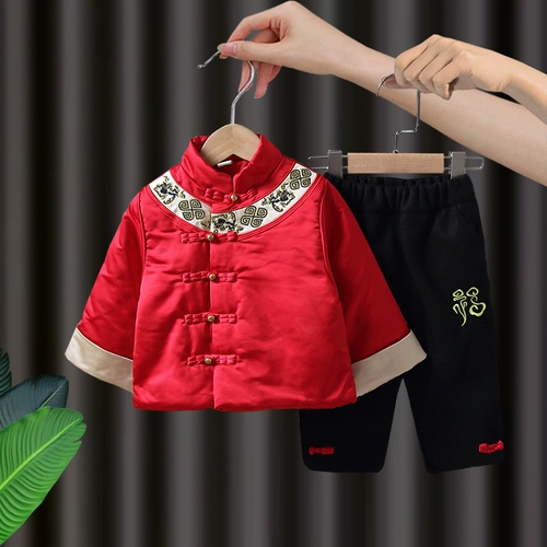 Новогоднее детское зимнее ханьфу для девочек, китайский стиль, увеличенная толщина