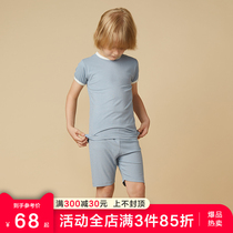 Modale children T-shirt boy short sleeve summer thin girl pyjamas pyjamas half sleeve shorts suit baby air conditioning suit