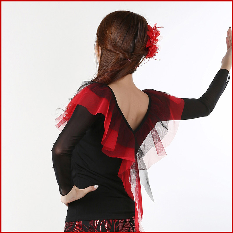 Morden dance blouses the new women's spring and summer long sleeve friendship dance suit waltz national standard dance jacket Latin dance suit-Taobao
