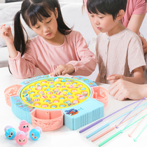 Childrens electric fishing toy set Baby early education puzzle Kitten fishing turntable 1-6 years old female boy 3 gifts