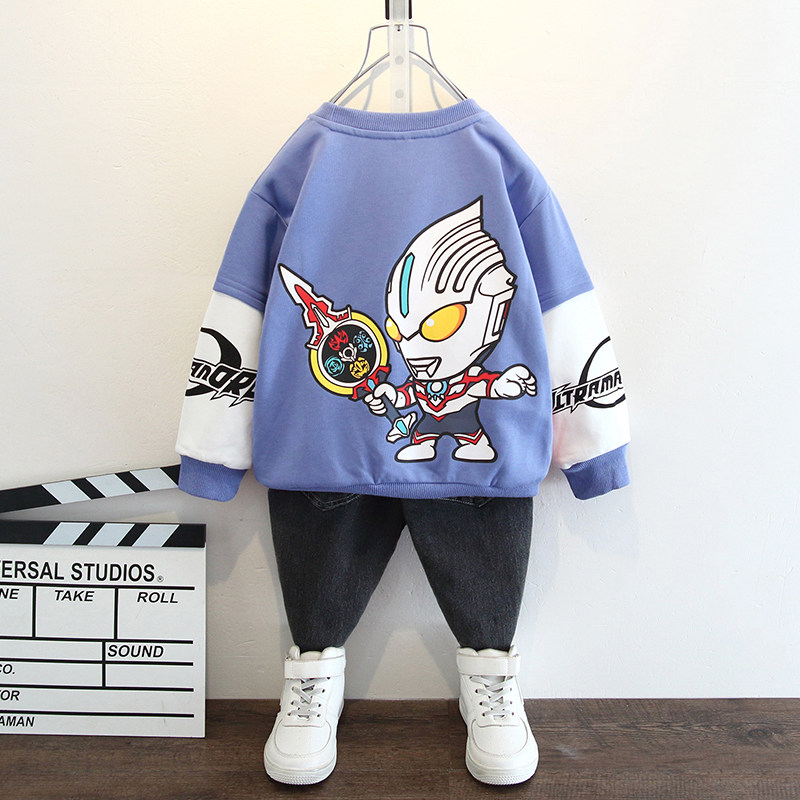Boy Sweatshirt Spring Autumn 2021 New Autumn Style Aub Super Human Bully King Clothes Children Blouse Wave Boy Child Clothing