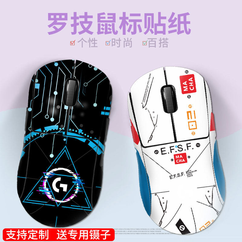 Suitable for Logitech GPW mouse sticker generation shit king sweat hand special side anti-sweat gpw second generation G Pro x film palm sticker color sticker back film cartoon tide personalized custom dustproof and scratch-resistant